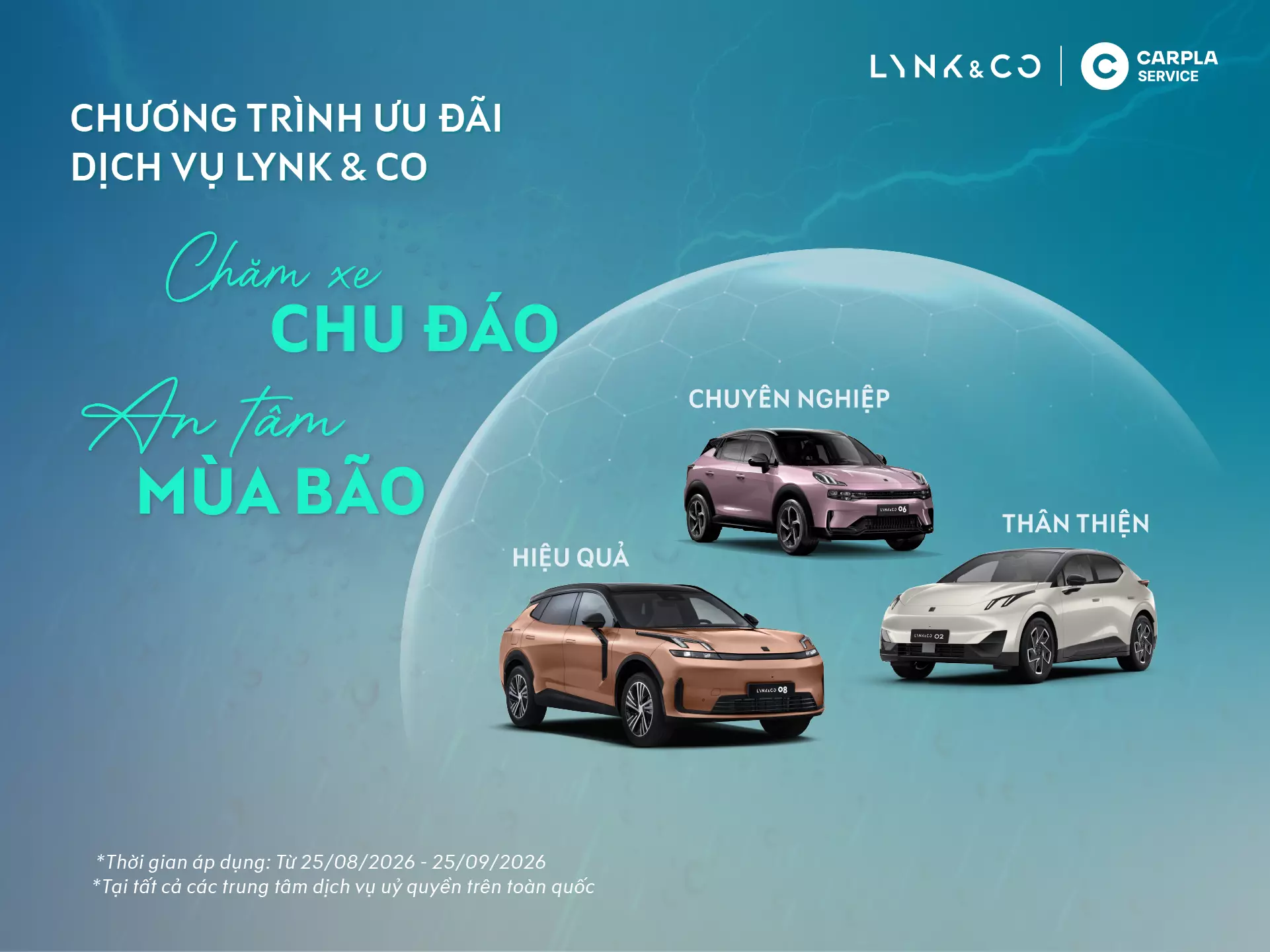 LYNK & CO TRIỂN KHAI CHƯƠNG TRÌNH "CHĂM XE CHU ĐÁO - AN TÂM MÙA BÃO" TRÊN TOÀN QUỐC
